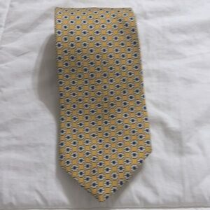 Brooks Brothers Yellow and Blue Geometric all Silk Tie